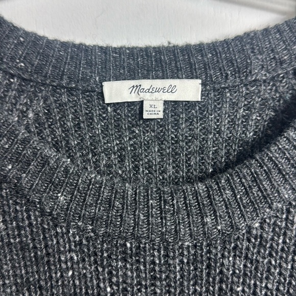 Madewell Curved-Hem Sweater Dress Gray Wool Blend Size XL Minimalist - Picture 4 of 14